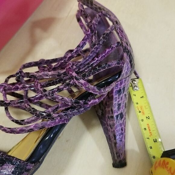 Qupid Snakeskin heels sz 10 - Picture 10 of 10